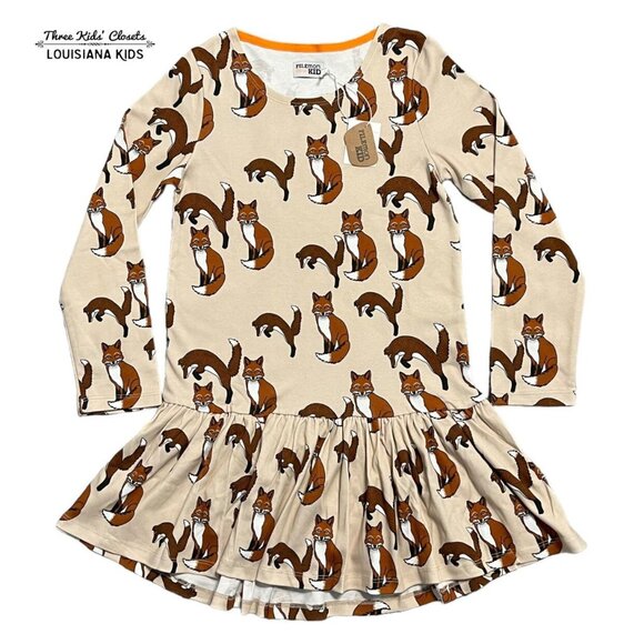 NEW Filemon Kid Sz 128/134 (8-9Y) Organic Fox Dress